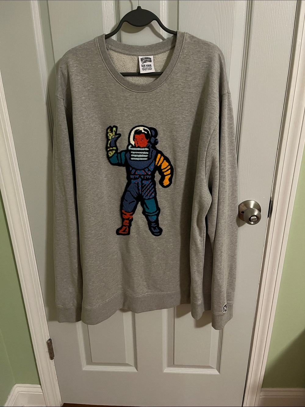 Billionaire Boys Club Gray Crewneck with Multicolor Astronaut Patch